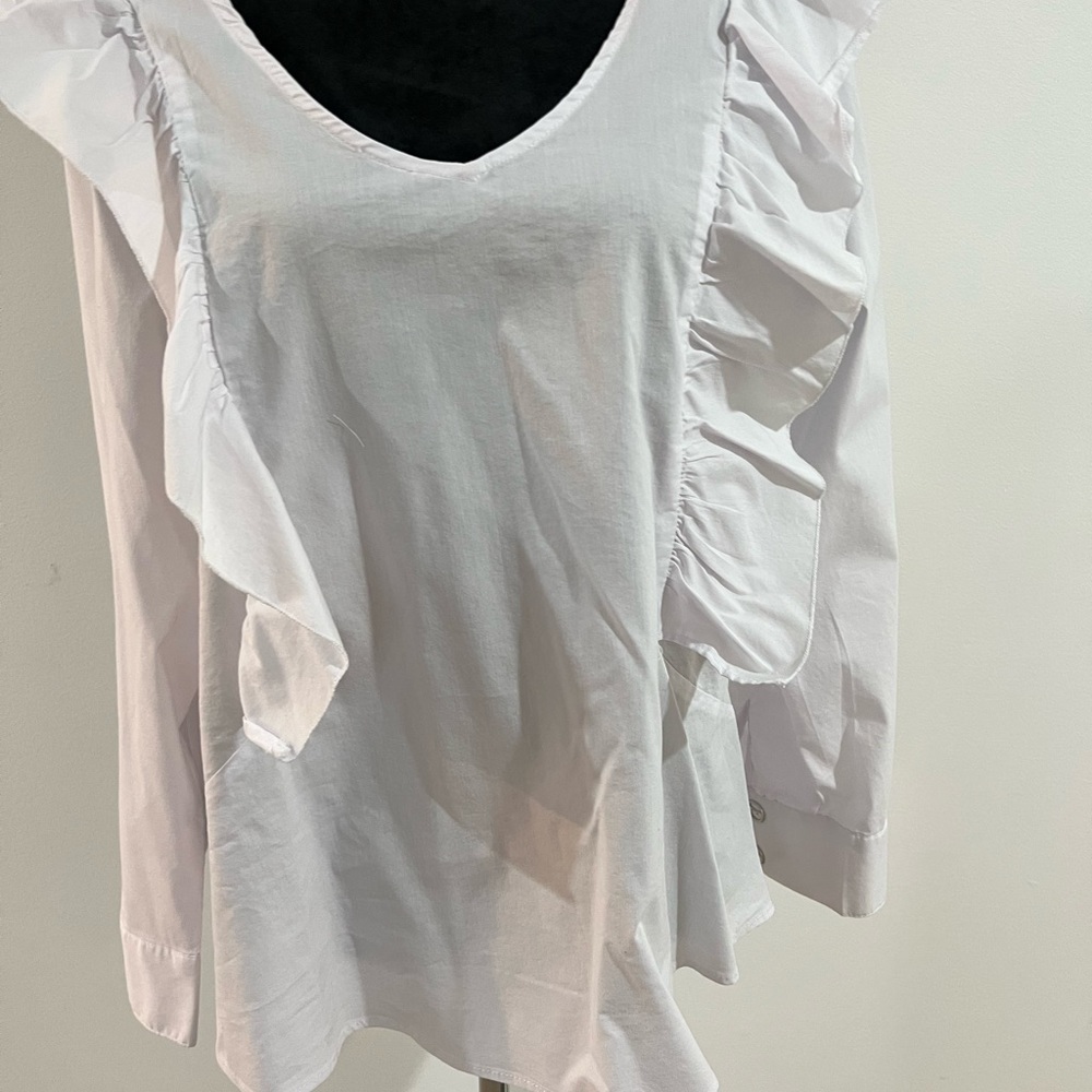 White Ruffle Blouse - Picture 4 of 10